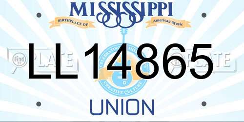 LL14865 Mississippi License Plate