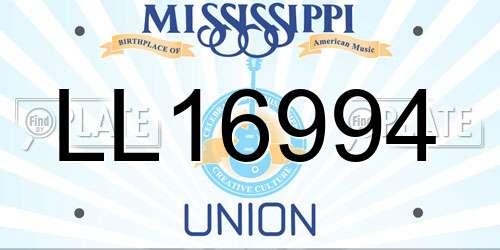 LL16994 Mississippi License Plate