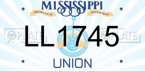 LL1745 Mississippi License Plate