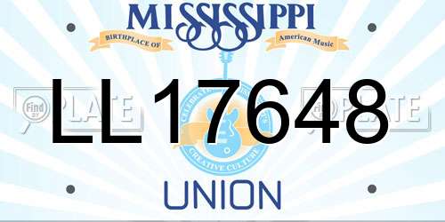 LL17648 Mississippi License Plate