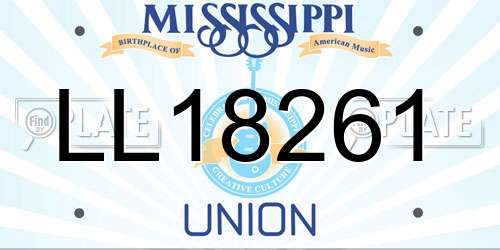 LL18261 Mississippi License Plate