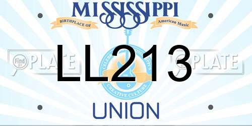 LL213 Mississippi License Plate