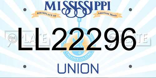 LL22296 Mississippi License Plate
