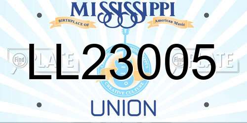 LL23005 Mississippi License Plate