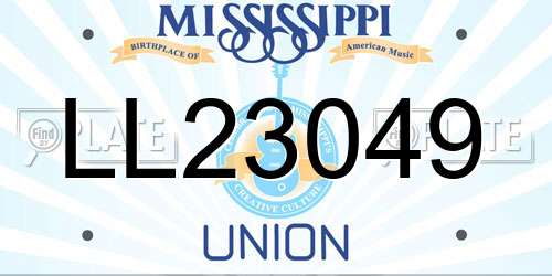 LL23049 Mississippi License Plate
