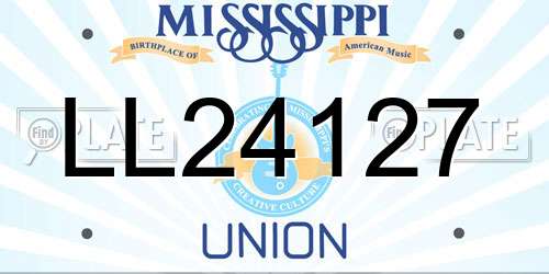 LL24127 Mississippi License Plate