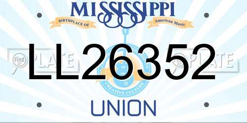 LL26352 Mississippi License Plate