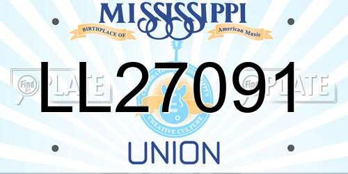 LL27091 Mississippi License Plate