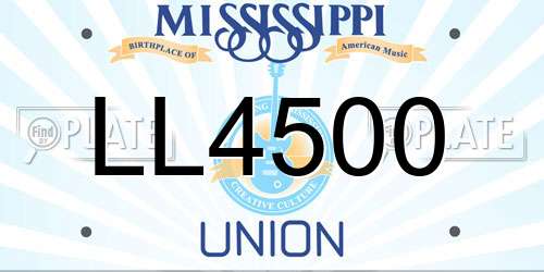 LL4500 Mississippi License Plate
