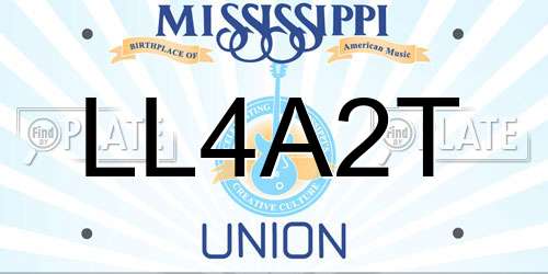 LL4A2T Mississippi License Plate