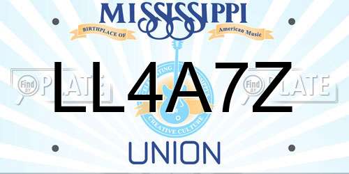LL4A7Z Mississippi License Plate