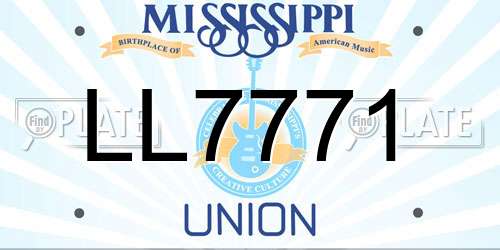 LL7771 Mississippi License Plate