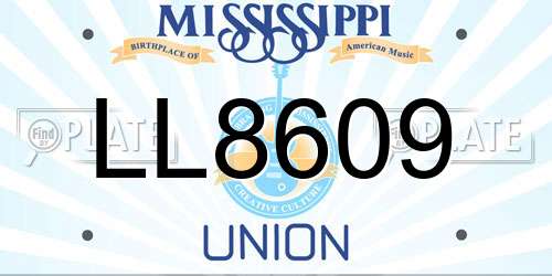 LL8609 Mississippi License Plate