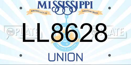 LL8628 Mississippi License Plate