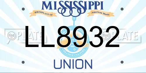 LL8932 Mississippi License Plate