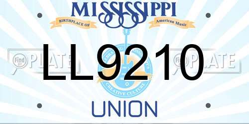 LL9210 Mississippi License Plate