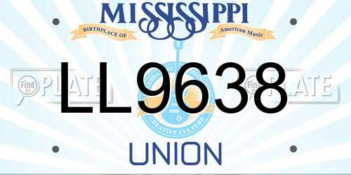 LL9638 Mississippi License Plate