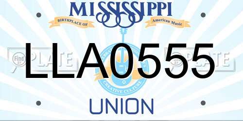 LLA0555 Mississippi License Plate