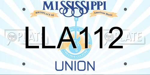 LLA112 Mississippi License Plate
