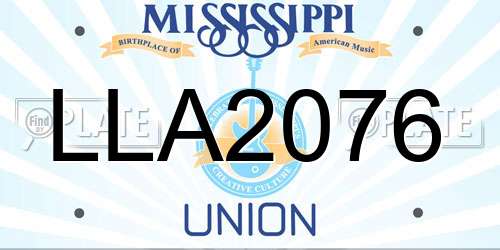 LLA2076 Mississippi License Plate