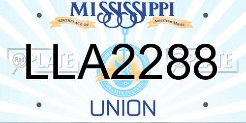 LLA2288 Mississippi License Plate