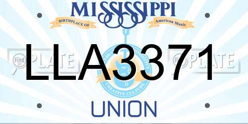 LLA3371 Mississippi License Plate