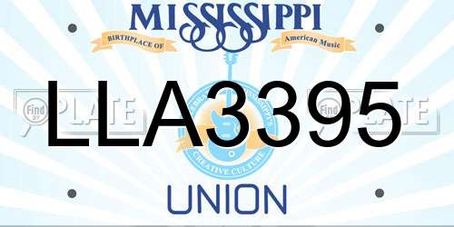 LLA3395 Mississippi License Plate