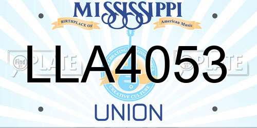LLA4053 Mississippi License Plate