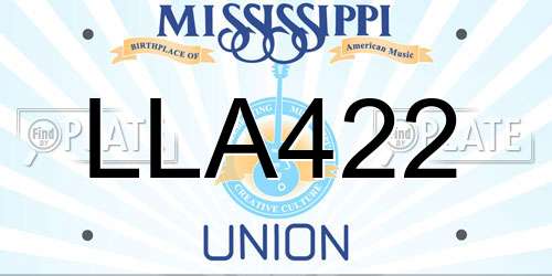 LLA422 Mississippi License Plate