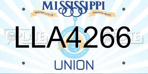 LLA4266 Mississippi License Plate