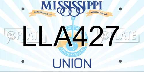 LLA427 Mississippi License Plate