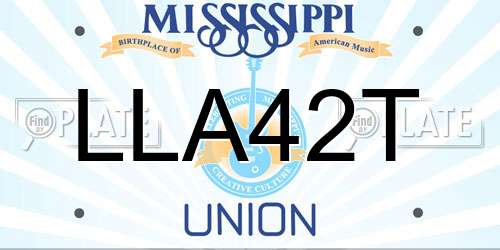 LLA42T Mississippi License Plate