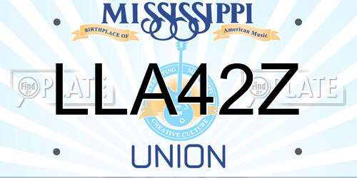 LLA42Z Mississippi License Plate