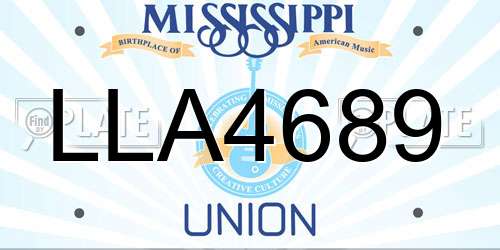 LLA4689 Mississippi License Plate