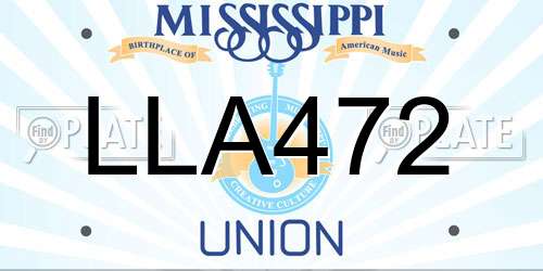 LLA472 Mississippi License Plate