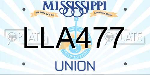 LLA477 Mississippi License Plate
