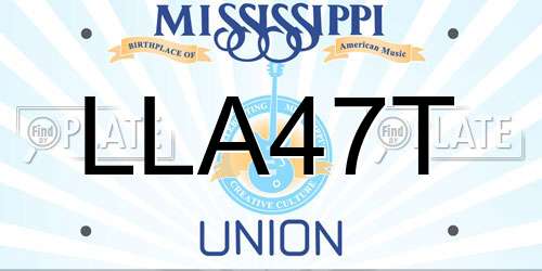 LLA47T Mississippi License Plate