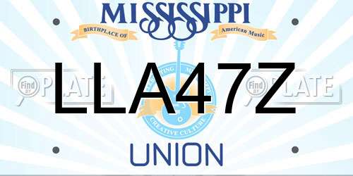 LLA47Z Mississippi License Plate