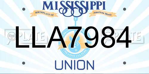 LLA7984 Mississippi License Plate