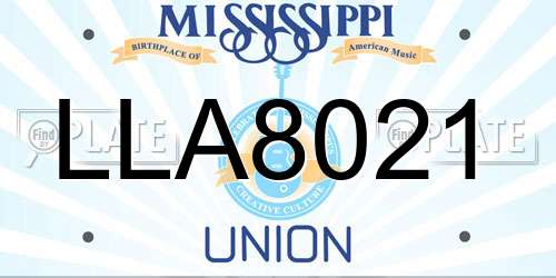 LLA8021 Mississippi License Plate