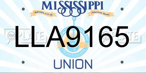 LLA9165 Mississippi License Plate