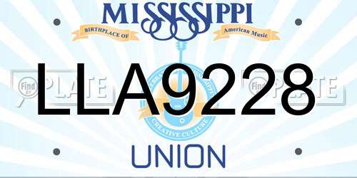 LLA9228 Mississippi License Plate