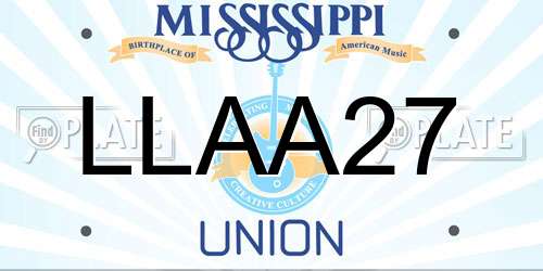 LLAA27 Mississippi License Plate