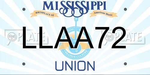 LLAA72 Mississippi License Plate