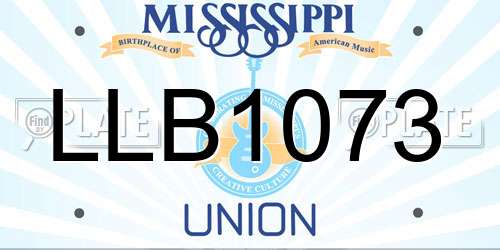 LLB1073 Mississippi License Plate