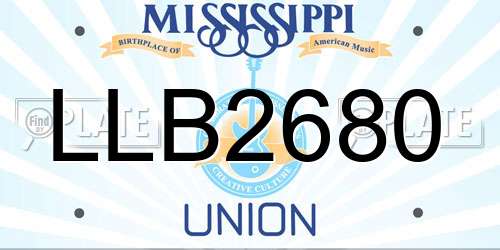 LLB2680 Mississippi License Plate