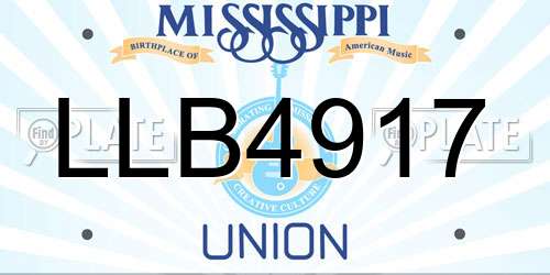 LLB4917 Mississippi License Plate