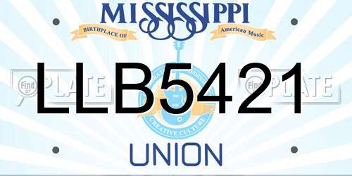 LLB5421 Mississippi License Plate