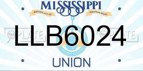 LLB6024 Mississippi License Plate