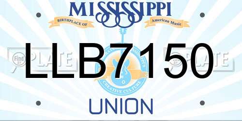 LLB7150 Mississippi License Plate